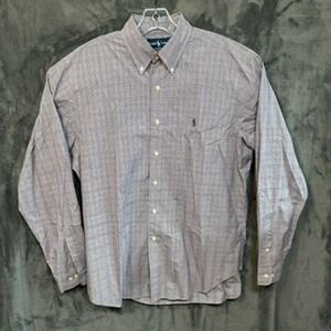 Ralph Lauren Mens Button Down Shirt Long Sleeve Check Plaid Classic Fit 16.5/L